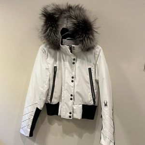 SPYDER Bella fox fur trim waterproof down jacket